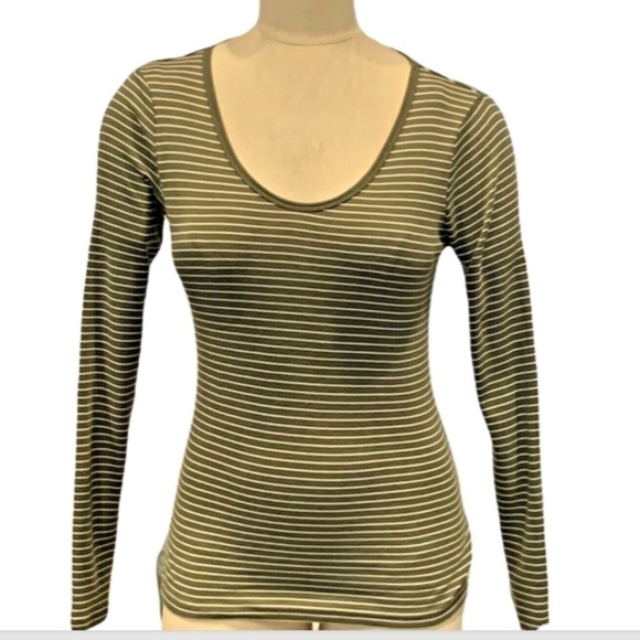 Bundle of 2 GAP Women's Tops Striped Long Sleeve Favorite T-Shirt S Green #231C - Picture 2 of 7